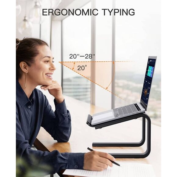 Ergonomic Laptop Stand Riser Compatible with 10-15.6” Laptop Black - Picture 3 of 6